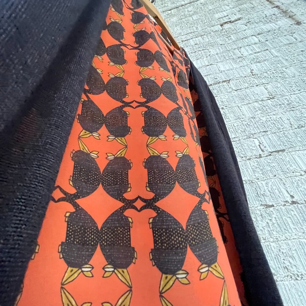 Women's Size Small NIC+ZOE Sleeveless Orange/Black Armadillo Top - Picture 8 of 16